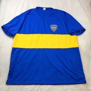 Boca Juniors Soccer Jersey Short Sleeve Blue Yellow Futball Mens XL Lightweight